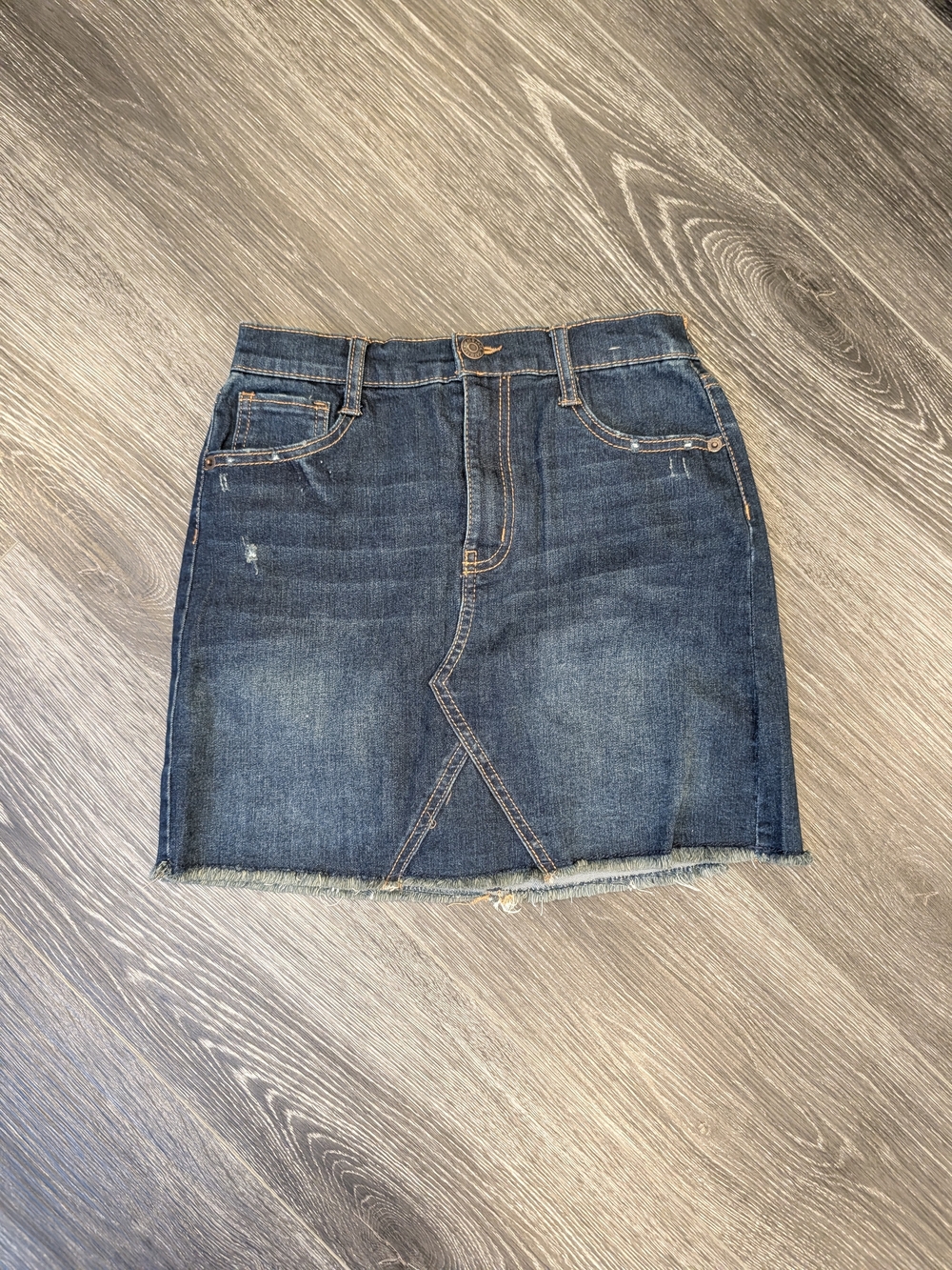 Cat & Jack Dark Blue Denim Skirt with Raw Hem